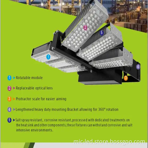 High Pole Lamp Manufacturer: 1000W-1440W High Mast LED Flood Stadium Light - 30M